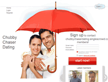Tablet Screenshot of chubbychaserdating.singlescrowd.co.nz